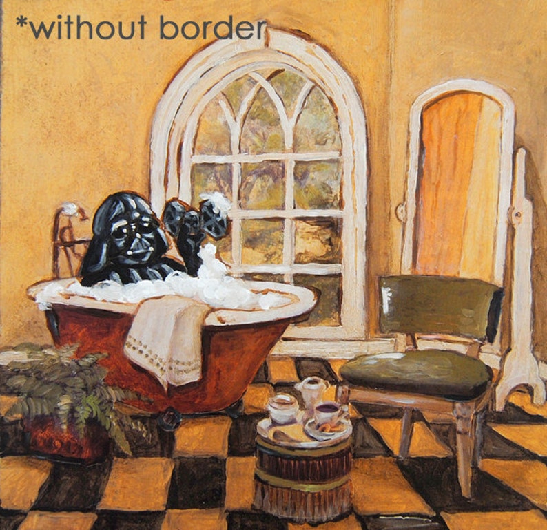 Star Wars Darth Vader Bath Time 12x12 Poster Star Wars Art Etsy