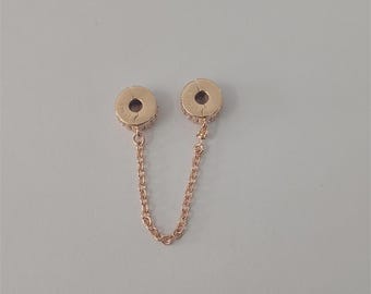 Pandora Bracelet Style Charm - Shining Elegance Safety Chain Clip Charm