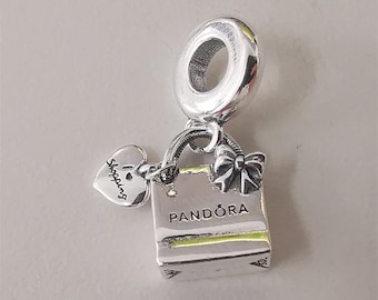 shopping bag dangle charm with gift box ale s925  silver pandora