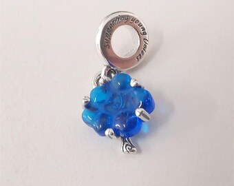 Pandora blauw muranoglas Stamboom Dangle Charm