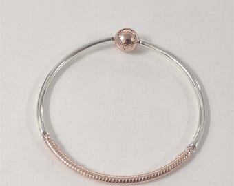 Pandora Moments Three-Link Pandora Rose Bangle Bracelet