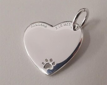 Hart huisdier kraaglabel 925, gemerkt als nieuw