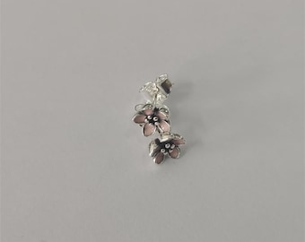 Pandora Pink Cherry Blossom Flower Stud Earrings in Sterling Silver