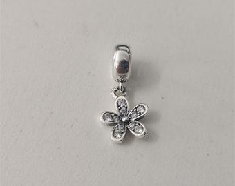 Pandora, Vintage Sparkling Daisy Pendant Bracelet Charm, S925
