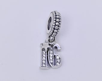 Pandora Sterling Silver 16 years of love charm S925 ALE