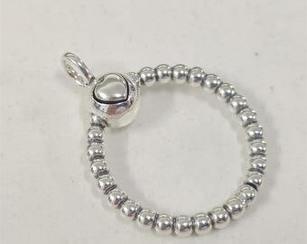 Moments Pavé O Pendant Bead 925 Sterling Silver Charm Fiit Pandora Necklace
