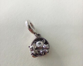 Silver Pandora Bear, Fox & Squirrel Dangle Charm