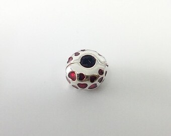 hearts round clip charm pandora sterling silver