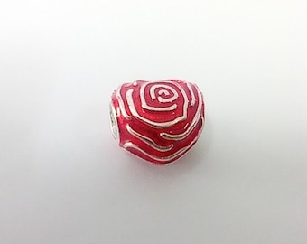 rose heart charm pandora sterling silver