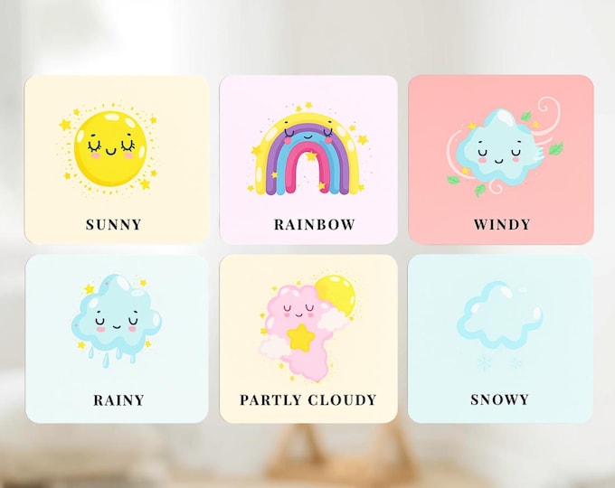16 Weather Cards | Montessori Flashcards | Pre-school Cards ...