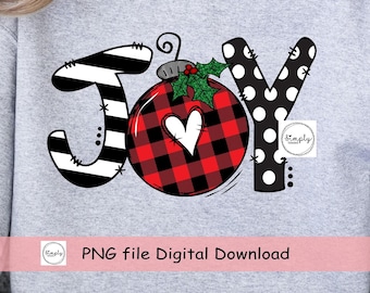 Joy Christmas Ornament PNG: trendy shirtontwerp (digitale download)