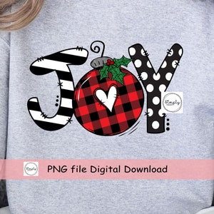 Joy Png, Navidad PNG, Diseño de camisa Joy, Adorno de árbol de Navidad, Navidad de moda png, Sublimación de alegría o descarga de diseño digital DTF