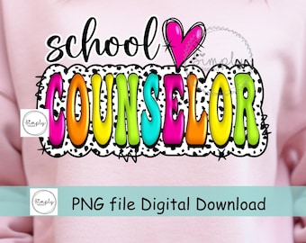 Counselor PNG, shirt design for DTF or screen print, Dalmatian dots, first day of school, Retro School Counselor png, Teacher PNG