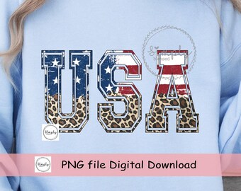USA leopard flag png - USA clipart - Sublimation Design - 4th of July, Download - Red White Blue USA - Patriotic Fourth of July file