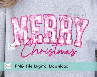 Pink Toile Merry Christmas PNG: Grand Millennial Coquette Shirt Design Preppy (Digital Download)