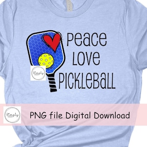 Pickleball png, sublimazione Love Pickleball Download digitale, Peace Love Pickleball png, clip art Pickleball, design della camicia