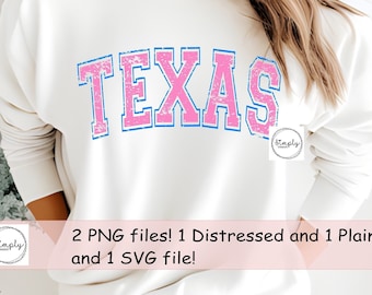 Texas Varsity SVG PNG, Texas shirt design download, Distressed Pink Texas png, Trendy sublimation, DTF, Screen Print, Texas Best Seller