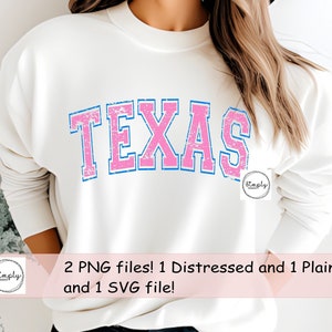 Texas Varsity SVG PNG, Texas shirt design download, Distressed Pink Texas png, Trendy sublimation, DTF, Screen Print, Texas Best Seller