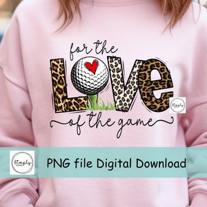 Golf png, Love Golf sublimación Descarga digital, Por amor al juego Golf png, leopardo Golf png, diseño de sublimación, clip art de golf