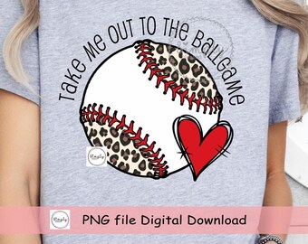 Baseball png, Take me out to the ballgame png, Baseball sublimation Digital Download, leopard Baseball png, sublimation design