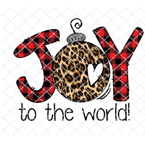 Joy png, Christmas Joy buffalo plaid PNG, Sublimation Design, Digital Download, Clipart, Christmas leopard, Joy Sublimation PNG file