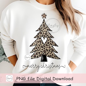Leopard Christmas tree png - Christmas sublimation design - Christmas Tree clipart - Christmas png - Leopard Merry Christmas download