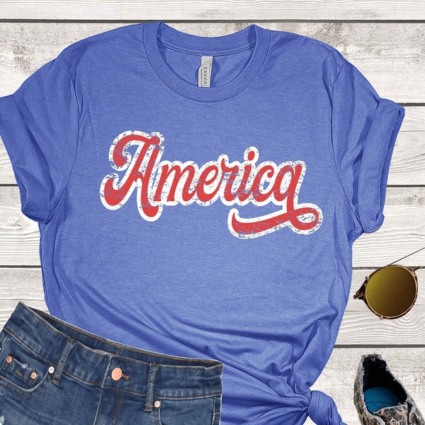 America png, USA png, July 4th png, America Retro Distressed Red White, Patriotic Sublimation, 4th of July Download, shirt design