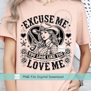 You Look Like You Love Me Png, Retro Western Png, Conception de chemise de cow-girl occidentale pour sublimation ou DTF, Rodéo de cow-girl rétro tendance png thumbnail