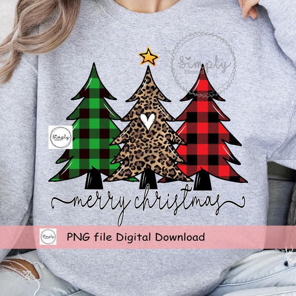 Leopard Christmas trees png - Christmas sublimation design - Christmas Trees PNG - Christmas buffalo plaid - Christmas png - clipart