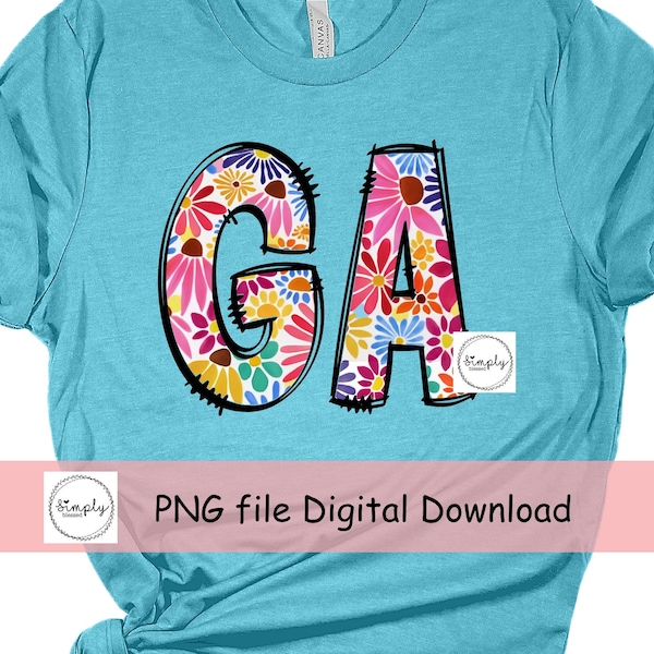 Georgia PNG, Georgia Spring shirt design, Trendy Spring Georgia DTF file, Colorful Spring Georgia png, State png, States design