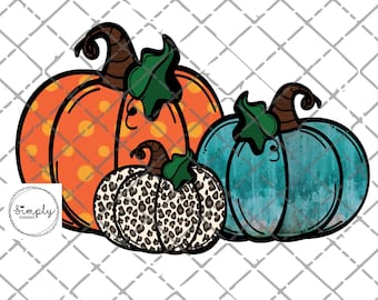 Leopard Pumpkin PNG: Fall Pumpkins Shirt Design, DTF or Sublimation (Digital Download)