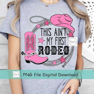 Western PNG, dit is niet mijn eerste Rodeo sublimatie shirt ontwerp png, Pink Barbi Cowgirl Nashville, Country Rodeo png, Digitale download