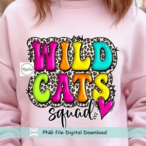 Wildcats png, School Spirit Design PNG, School Mascot, Leopard Wildcats digital download, sublimation or DTF shirt design, Popular Trendy