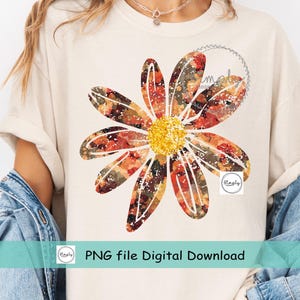 Conception de chemise d'automne PNG, fleur d'automne Png, fleurs sauvages Png, automne tendance PNG, tournesol Png, fleur pour DTF ou sublimation, automne marguerite