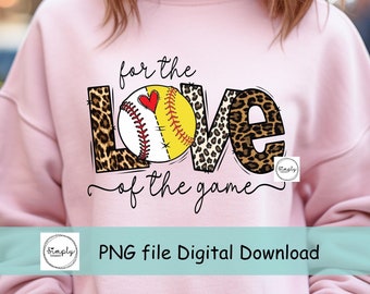Baseball Softball png, Love Baseball Softball sublimation Digital Download, For the love of the game Baseball/Softball png, leopard Baseball