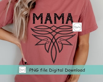 Costura de bota occidental png, mamá occidental, diseño de camisa occidental de rodeo de vaquera, png del sur, diseño rústico, país png