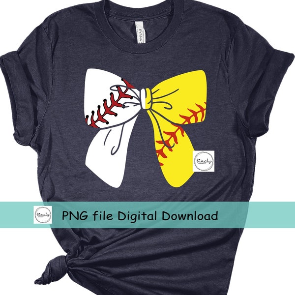 Baseball Softball bow png, Coquette Bow PNG, Baseball Softball bow shirt design, Trendy Aesthetic Ribbon, Popular Bow shirt design for DTF