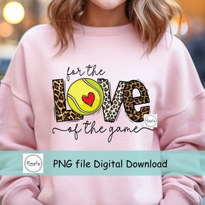 Tennis png, Love tennis sublimation Digital Download, For the love of the game tennis png, leopard tennis png file, sublimation design
