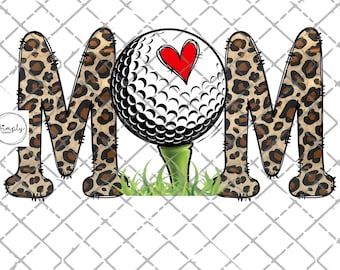 Golf png, Golfmamma sublimering digital nedladdning, leopardgolf png, Golf png-fil för sublimeringsdesign, Mamma Golf sublimering
