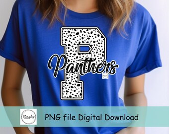 Panthers Dalmatian Png, Panthers shirt design download, School Mascot dalmatian print png, Trendy print for DTF Digital Download, Game Day