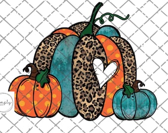 Leopard pumpkin PNG - Fall clipart - Pumpkin Sublimation Design - Fall pumpkin png, Instant Download - Printable Design - File