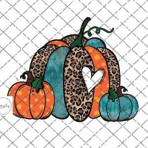 Leopard pumpkin PNG - Fall clipart - Pumpkin Sublimation Design - Fall pumpkin png, Instant Download - Printable Design - File