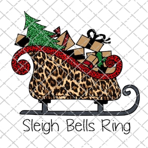 Christmas png - Sleigh leopard png - Christmas sublimation design - Christmas Sleigh clipart - Christmas leopard png download file