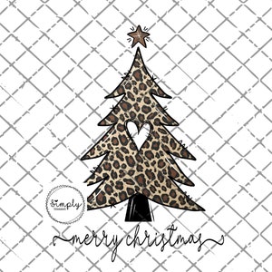 Leopard Christmas tree png - Diseño de sublimación navideña - Christmas Tree clipart - Christmas png - Leopard Merry Christmas descargar
