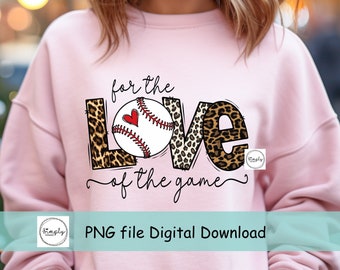 Baseball png, Love Baseball sublimation Digital Download, For the love of the game Baseball png, leopard Baseball png, sublimation design