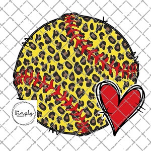 Softball png, Leopard Softball sublimation Digital Download, Love Softball png, Softball sublimation design, Softball clip art