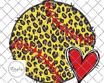 Softball png, Leopard Softball sublimation Digital Download, Love Softball png, Softball sublimation design, Softball clip art