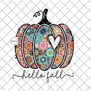 Pumpkin png, Hello Fall pumpkin boho sublimation design download, fall png, Love Fall PNG, Pumpkin png, Fall sublimate design, Fall shirt