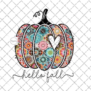 Pumpkin png, Hello Fall pumpkin boho sublimation design download, fall png, Love Fall PNG, Pumpkin png, Fall sublimate design, Fall shirt