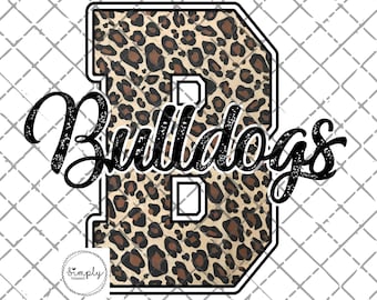 Bulldogs png, School Spirit Design PNG, School Mascot, Leopard Mascot digital download, sublimation design download, Bulldogs shirt design